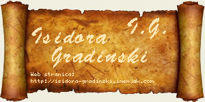 Isidora Gradinski vizit kartica